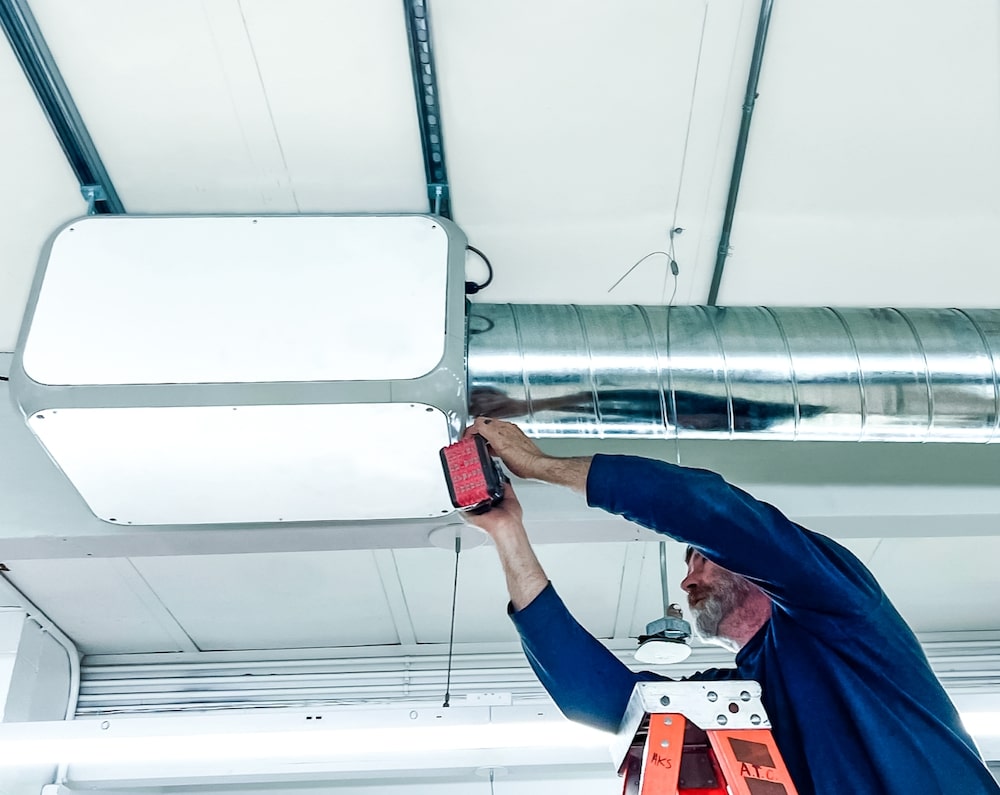 Tatama® installation in an exposed ceiling